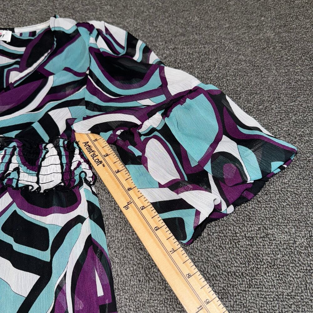 Byer Girl VTG Y2K Babydoll Fairy Top Girls Size XL Purple Turquoise Layered Boho - Picture 7 of 9